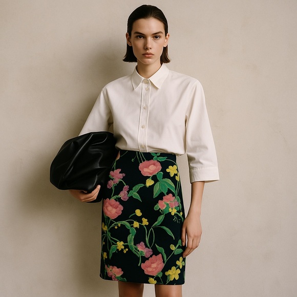 Vintage designer floral pencil skirt by Ungaro. - Picture 1 of 8